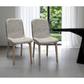 Homeroots Set Of Two Gray And Brown Upholstered Fabric Side Chairs 25.50 In. X 35.30 In. X 18.50 In.