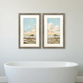 Homeroots Set Of Two Land And Sea Brown Framed Wall Art