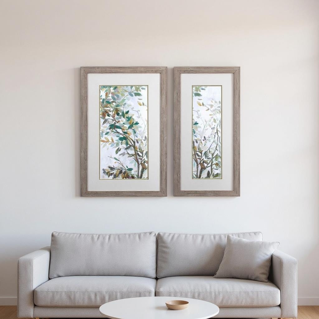 Homeroots Set Of Two Leaves Of Tree Brown Framed Wall Art