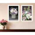 Homeroots Set Of Two Lilac And Wild Plum Bouquet White Framed Print Wall Art