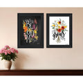 Homeroots Set Of Two Love And Bloom Black Framed Print Wall Art