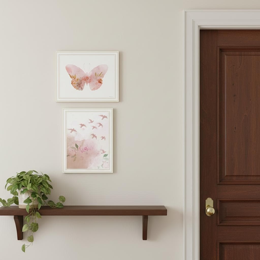 Homeroots Set Of Two Meadow Floral Botanical White Framed Wall Art