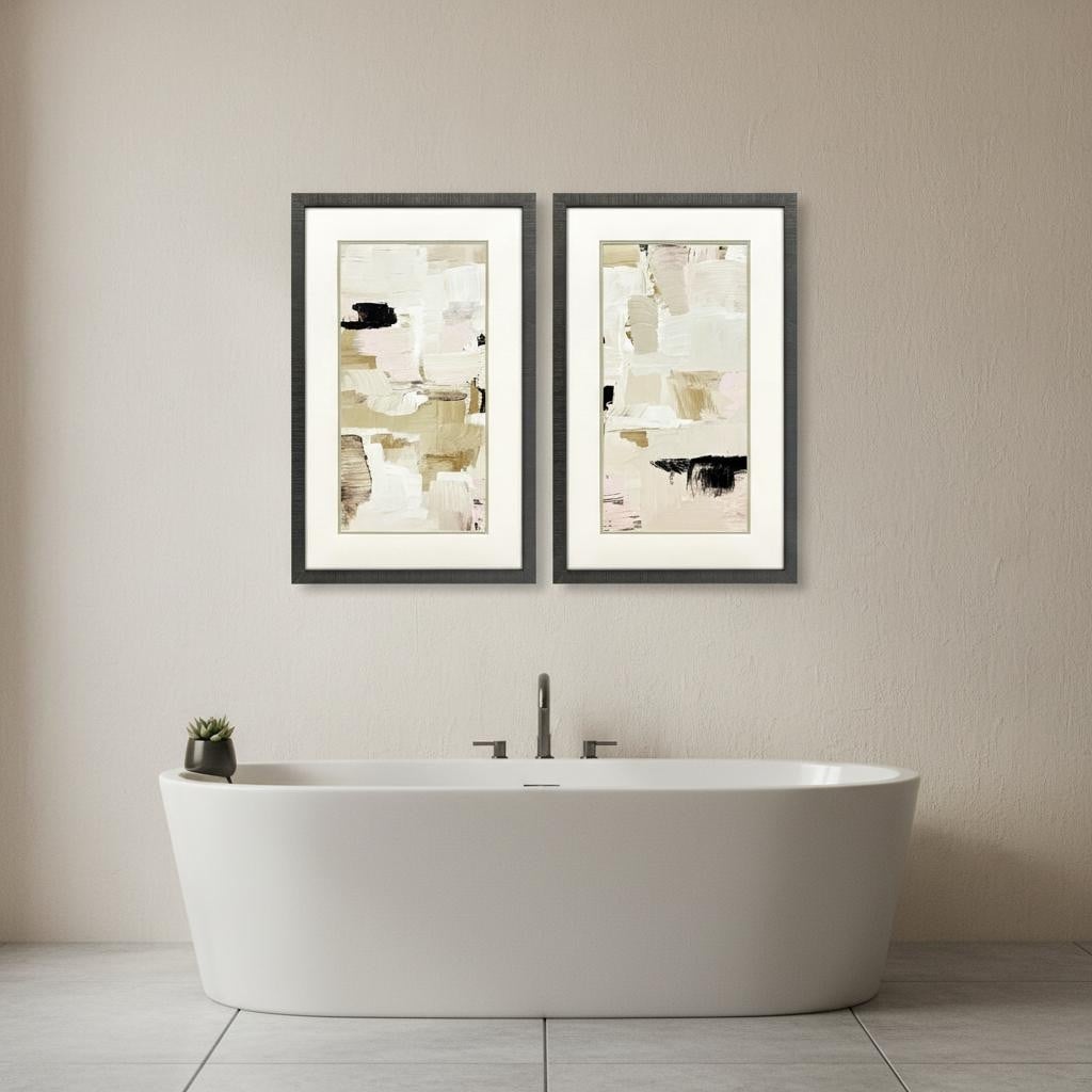 Homeroots Set Of Two Morning Peace Brown Framed Wall Art