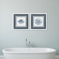 Homeroots Set Of Two Seaside Blues I White Framed Wall Art