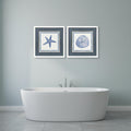 Homeroots Set Of Two Seaside Blues Ii White Framed Wall Art