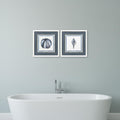 Homeroots Set Of Two Seaside Blues Iii White Framed Wall Art