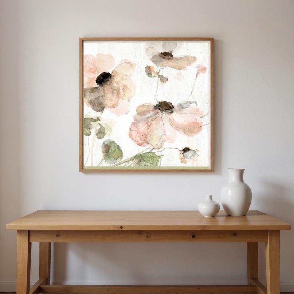 Homeroots Set Of Two Soft Spring Pop Distressed White Framed Wall Art