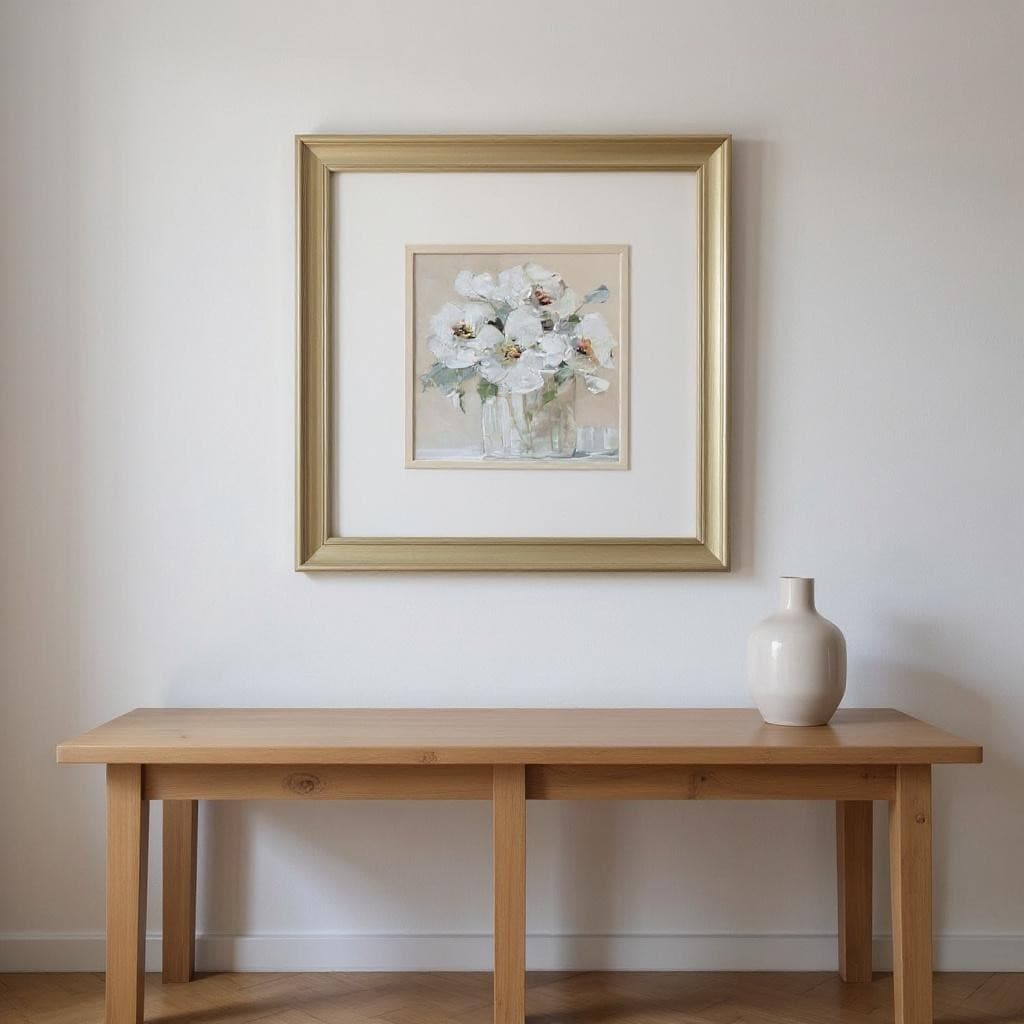 Homeroots Set Of Two Soft Whites Gold Framed Wall Art