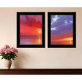 Homeroots Set Of Two Sunset Black Framed Print Wall Art