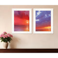 Homeroots Set Of Two Sunset White Framed Print Wall Art