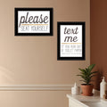 Homeroots Set Of Two Text Me If You Run Out Of Toilet Paper While Seated Black Framed Print Wall Art