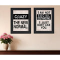 Homeroots Set Of Two The New Normal Black Framed Print Wall Art
