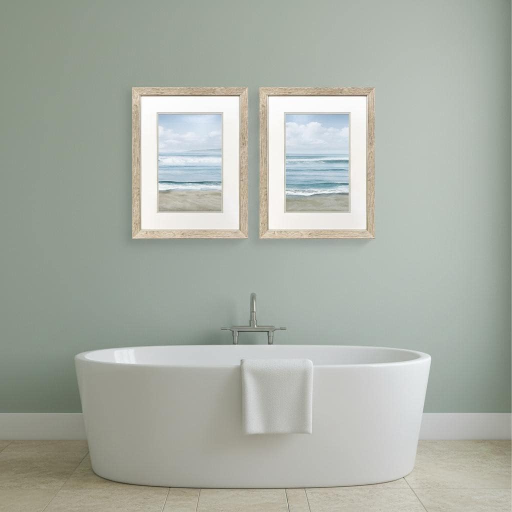 Homeroots Set Of Two Timeless Waves Brown Framed Wall Art
