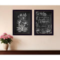 Homeroots Set Of Two Vintage Flowers In Bloom Black Framed Print Wall Art