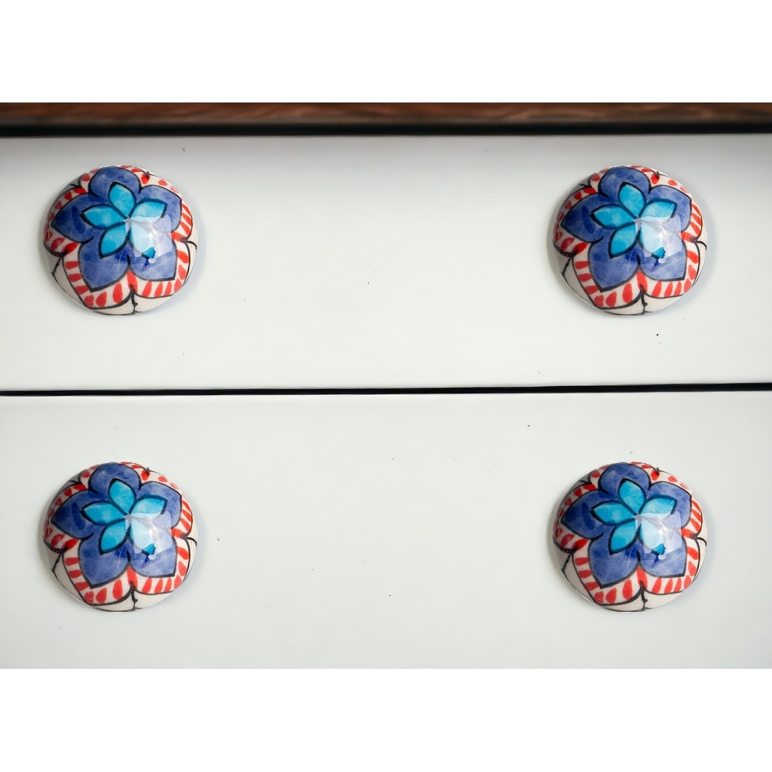 1.5 X 1.5 X 1.5 Ceramic Metal Multicolor 8 Pack Knob 1.5 X 1.5 X 1.5