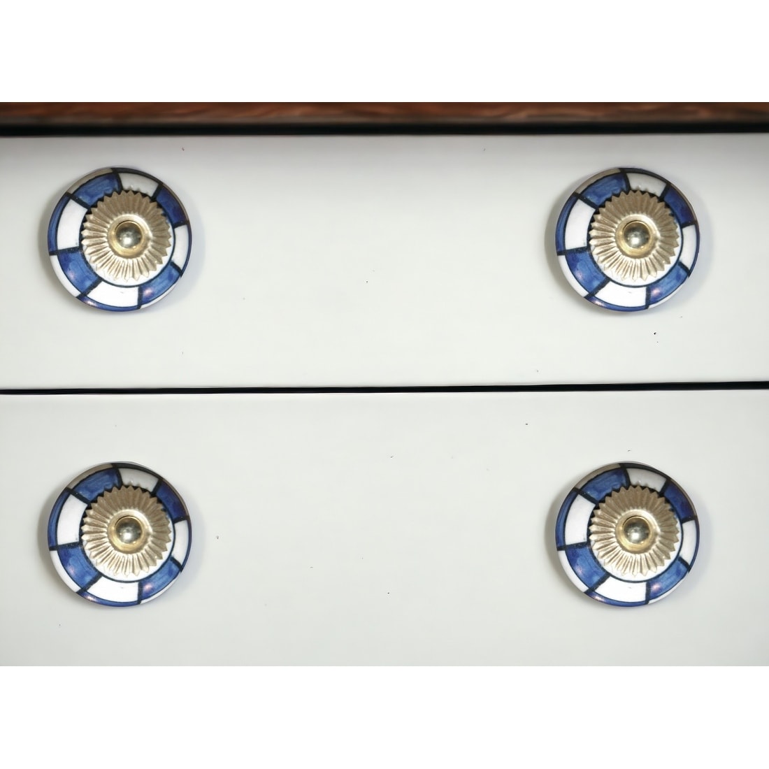 1.5 X 1.5 X 1.5 Blue White And Gold Knobs 8 Pack 1.5 X 1.5 X 1.5