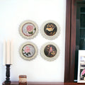 Homeroots Set Of Four 13 X 13 Brown And White Metal Bird Flower Wall Decor