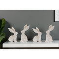 Homeroots Set Of Four Beige Polyresin Rabbit Figurines 6.70 In. X 10.00 In. X 4.20 In.