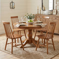 Homeroots Set Of Four Walnut Solid Wood Windsor Back Dining Side Chairs 17.50 In. X 36.00 In. X 18.00 In.