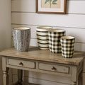 Homeroots Set Of Six Black And Ivory Ceramic 2 Ounce Geometric Round Pot Planters 3.75 In. X 5.00 In. X 3.75 In.