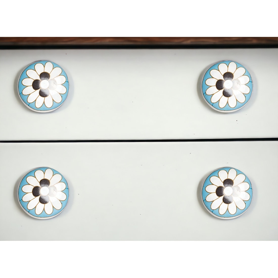 1.5 X 1.5 X 1.5 White Black And Sky Blue Knobs 12 Pack 1.5 X 1.5 X 1.5