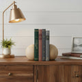 Homeroots Set Of Two Beige Stone Orb Decorative Bookends 5.50 In. X 5.25 In. X 5.50 In.