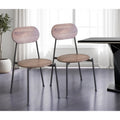 Homeroots Set Of Two Brown And Black Metal And Wood King Louis Back Dining Side Chairs 20.00 In. X 34.00 In. X 21.00 In.