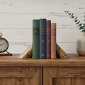 Homeroots Set Of Two Brown Marble Geometric Decorative Bookends 10.23 In. X 4.75 In. X 3.15 In.