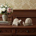 Homeroots Set Of Two Brown Polyresin Snail And Turtle Tabletop Sculptures 7.10 In. X 4.25 In. X 3.30 In.