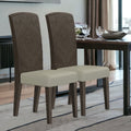 Homeroots Set Of Two Gray And Espresso Upholstered Dining Side Chairs 19.00 In. X 43.50 In. X 21.50 In.