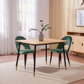 Homeroots Set Of Two Green Black And Gold Upholstered Velvet Open Back Dining Side Chairs 20.00 In. X 33.10 In. X 22.00 In.