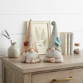 Homeroots Set Of Two Green Ivory And Light Brown Resin Gnome Tabletop Sculptures 4.75 In. X 10.00 In. X 5.25 In.