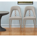 Homeroots Set Of Two Light Gray Faux Leather Dining Side Chairs With Rose Gold Accents 19.00 In. X 43.00 In. X 22.00 In.