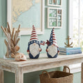Homeroots Set Of Two Red White And Blue Polyresin Standing Gnomes 3.75 In. X 7.25 In. X 3.00 In.