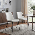 Homeroots Set Of Two White And Black Upholstered Faux Leather Dining Side Chairs 19.70 In. X 31.70 In. X 21.50 In.