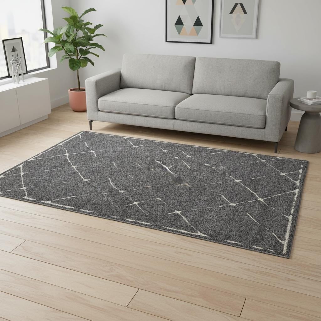 Homeroots Solid Color Modern Rectangle Area Rug 5 X 8