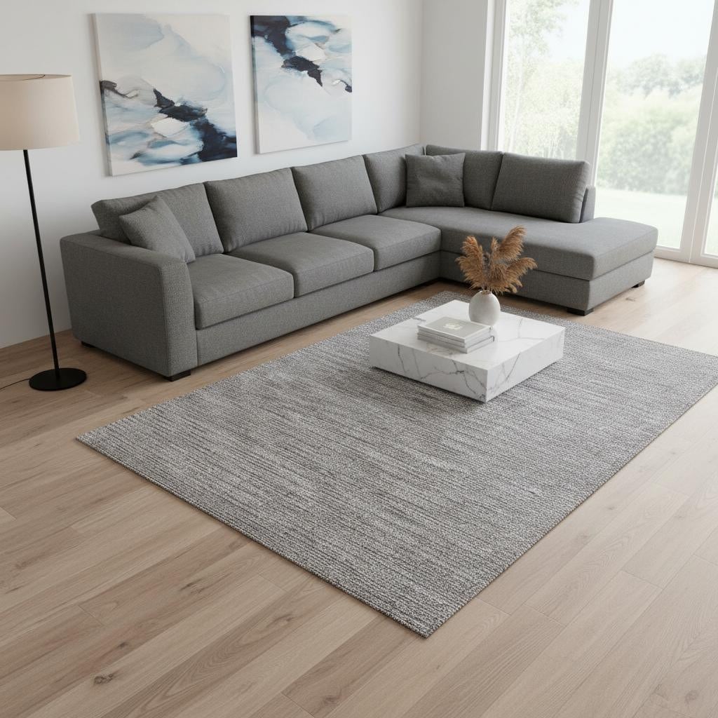 Homeroots Revi Solid Color Modern Rectangle Area Rug
