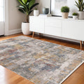 Homeroots Striped Modern Rectangle Area Rug 4 X 6