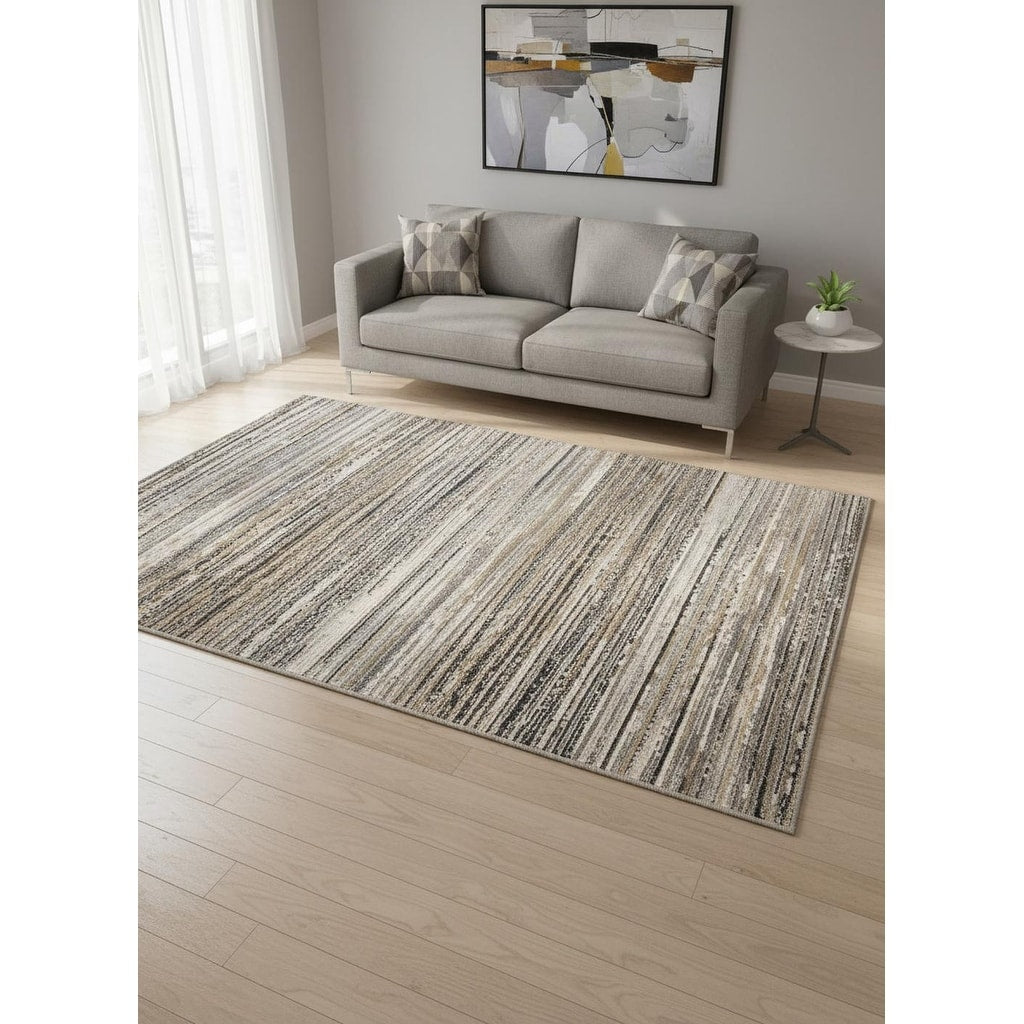 Homeroots Striped Modern Rectangle Area Rug 5 X 8