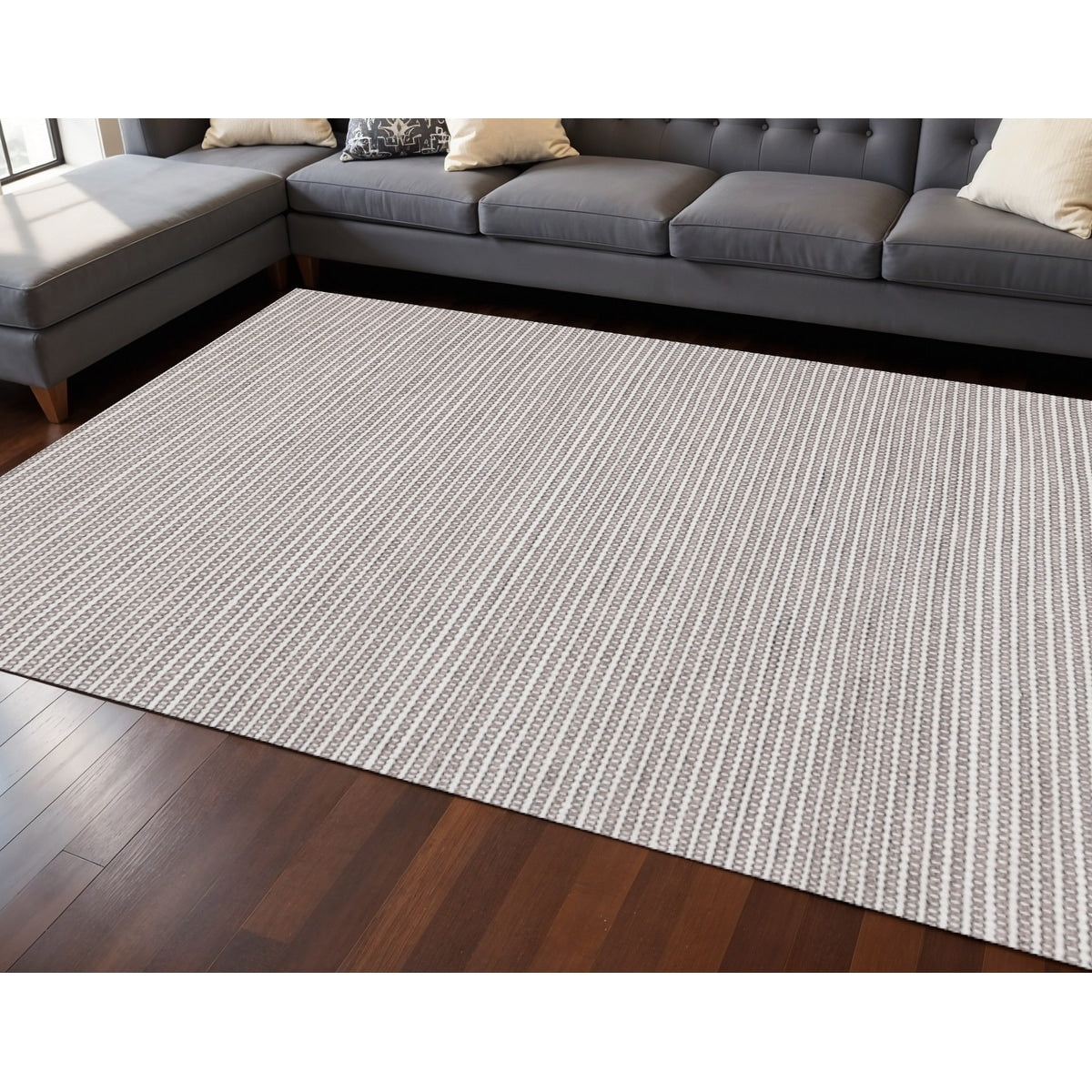 Homeroots Striped Modern Rectangle Area Rug