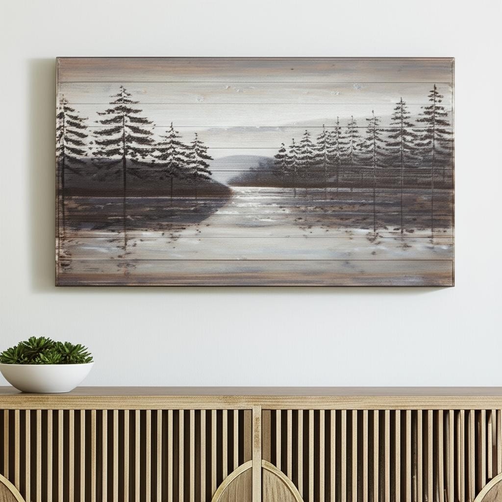 Homeroots Sunset Narrows Hand Painted Distressed Unframed Wall Art