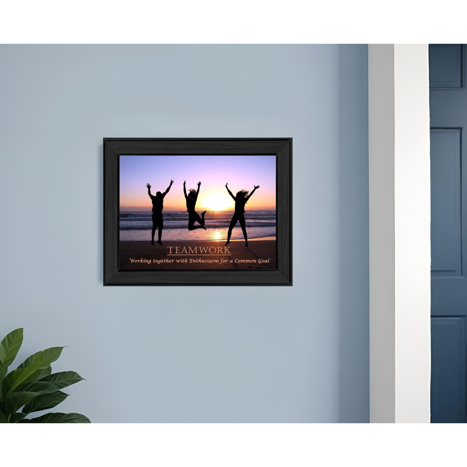 Homeroots Teamwork Black Framed Print Wall Art