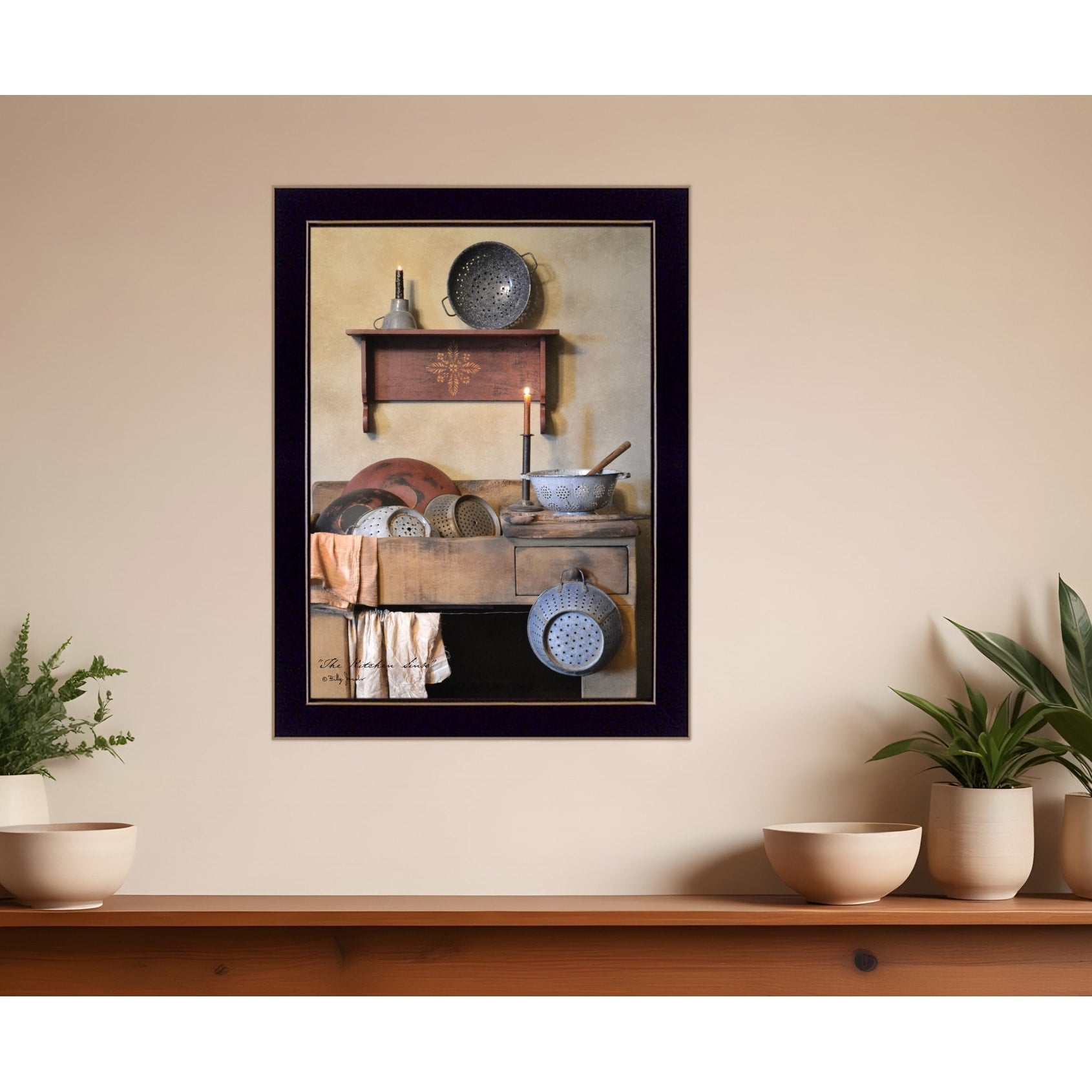 Homeroots The Kitchen Sink Black Framed Print Kitchen Wall Art