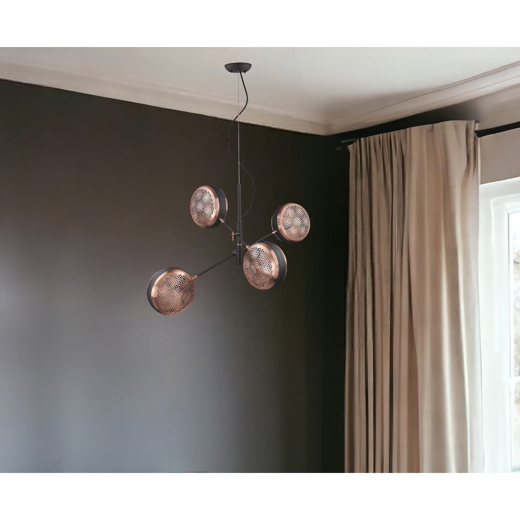 Homeroots Tholos 4 Light Matte Black Pendant 27.50 X 18.00 X 39.50