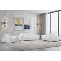 Homeroots Three Piece Indoor White Italian Leather Six Person Seating Set