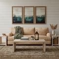 Homeroots Three Piece Natural Solid Wood Distressed Sled Coffee And End Tables Set 54.00 In. X 19.00 In. X 18.00 In.