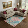 Homeroots Tropical Floral Traditional Rectangle Area Rug 8 X 10