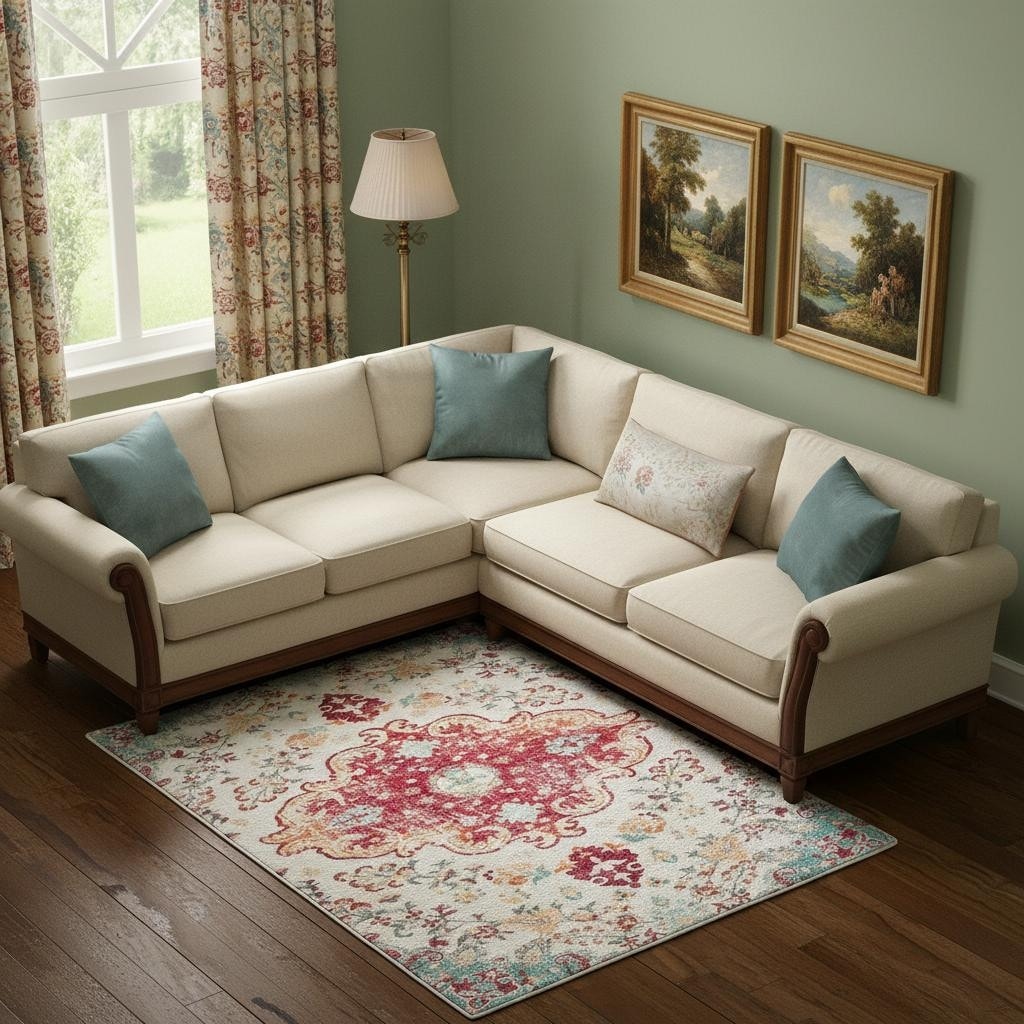 Homeroots Tropical Floral Traditional Rectangle Area Rug 8 X 10