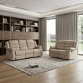 Homeroots Two Piece Indoor Beige Microsuede Five Person Seating Set