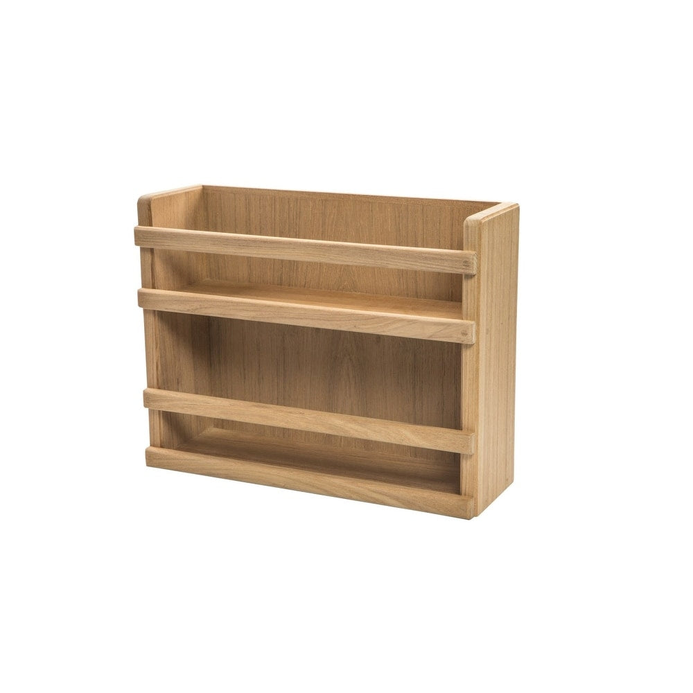 Homeroots Wall Mounted 13.13 Wood Spice Rack 13.13 In. X 10.13 In. X 4.25 In.